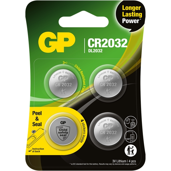 Batteri GP Lithium CR2032 3V 4 pack