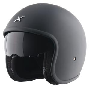 MC-Motorcykelhjälm Axor Jet Black med inbyggt visir