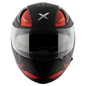 MC-Motorcykel Integralhjälm Apex Hunter Black Orange Mattsvart bottenfärg