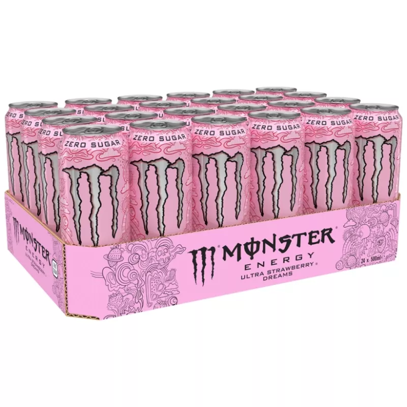 Energidryck Monster Strawberry Dreams 50cl x 24 st inkl pant