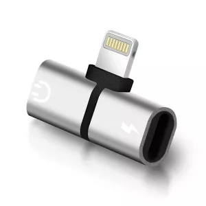 Adapter T-delare Iphone ljud/laddning silver