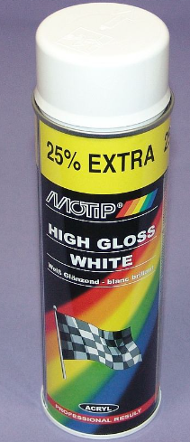 Sprayfärg vit blank 500ml Motip
