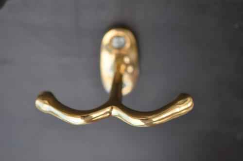 Dubbelkrok till hatthylla - Gammaldags - Mässing