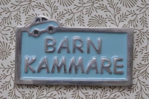 Skylt  BARNKAMMARE  ljusblå