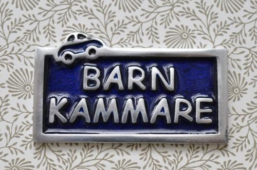 Skylt  BARNKAMMARE mörkblå