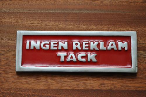 INGEN REKLAM TACK - röd