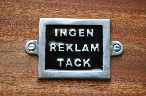 INGEN REKLAM TACK - svart - med skruvhål