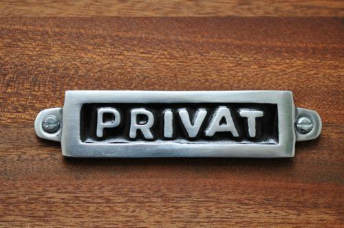 PRIVAT - skylt - svart
