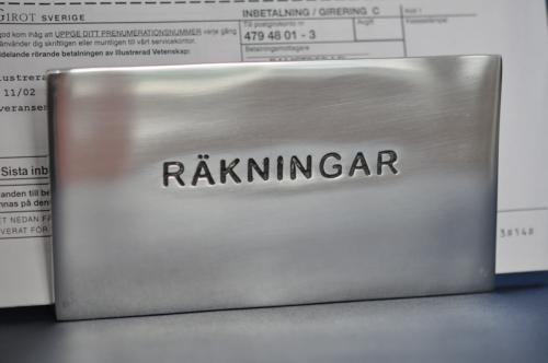 Brevställ. Räkningar.