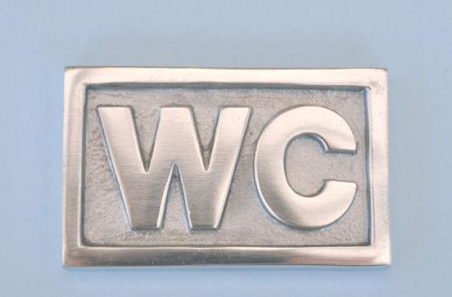 Skylt  WC  alu