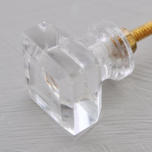 Glasknopp - Kvadrat - Klar - S