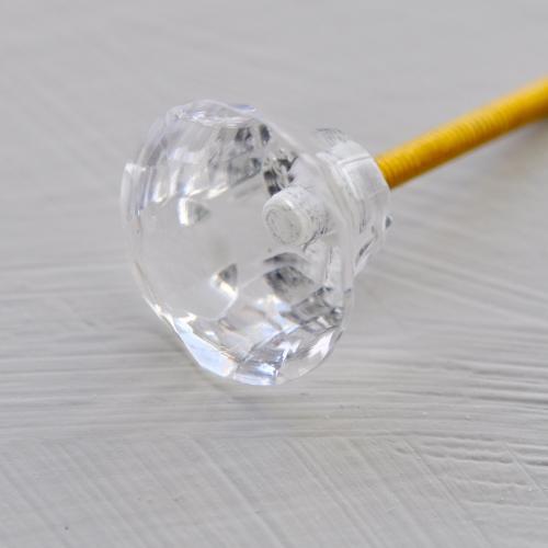 Glasknopp - Rund - Slipad - Klar - S