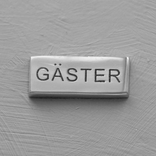 Skylt  GÄSTER  alu