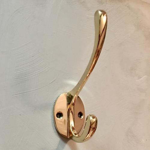 Klassisk dubbelkrok - Mässing - Polerad - Medium