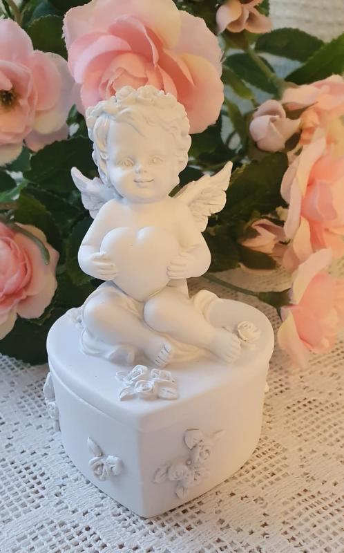 Product Image for Ängel På Hjärtformad Ask handmålad dopgåva