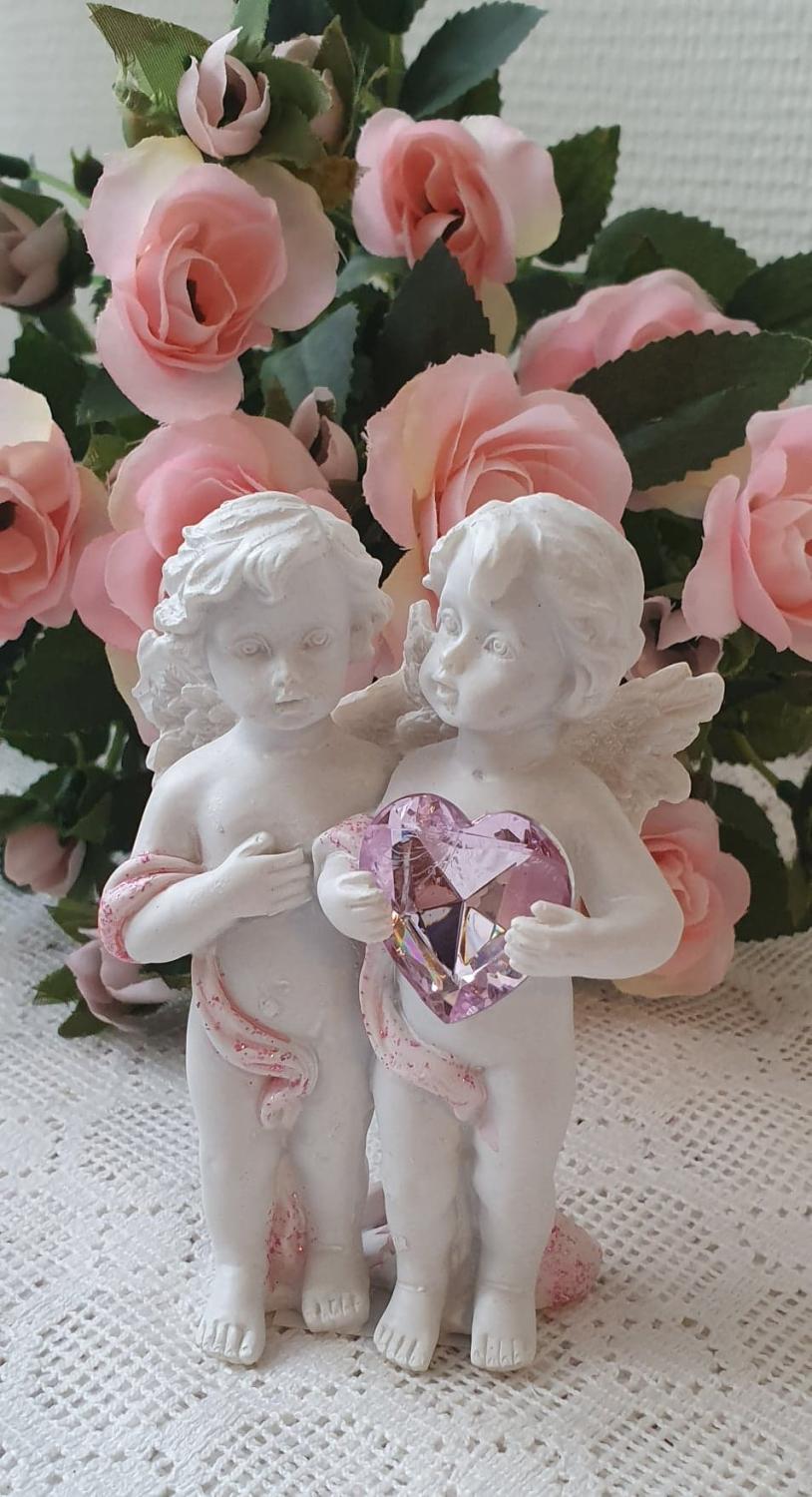 Änglar Med Rosa Hjärta