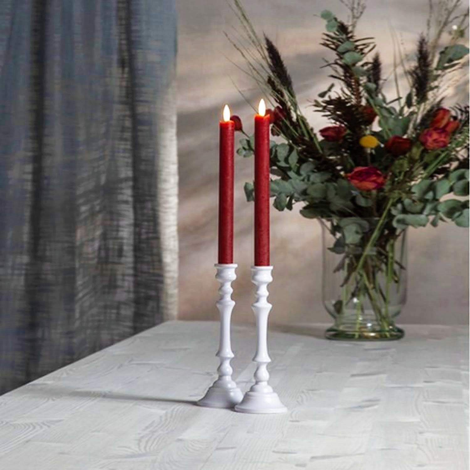 Antikljus Flamme Lång LED 2-pack - Röd
