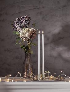 LED Antikljus 2-pack Flamme Silver Metallic