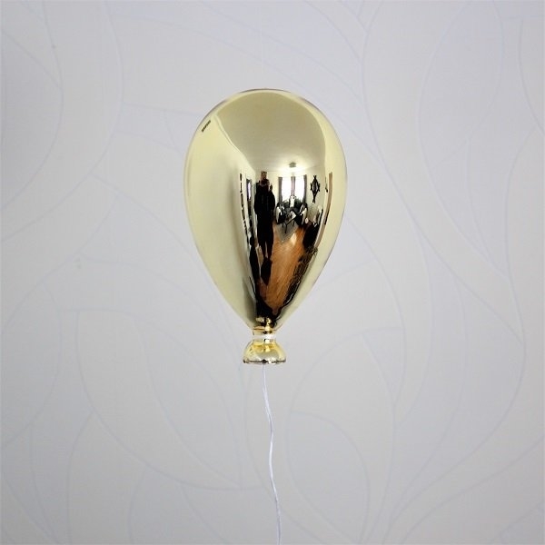 Glasballong Röd - Guld - Röd/Vit