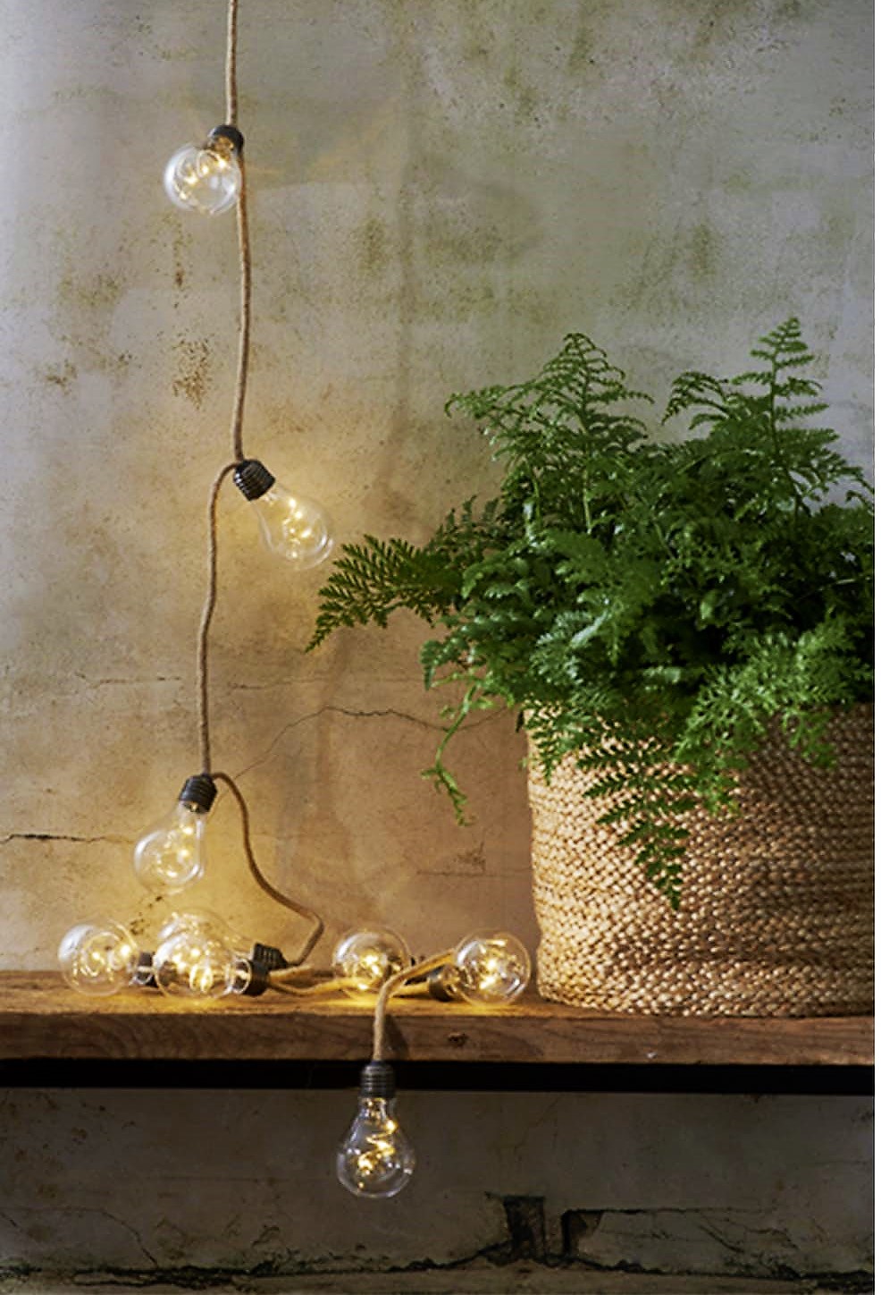 Batteridriven Ljusslinga 10 Lampor Beige