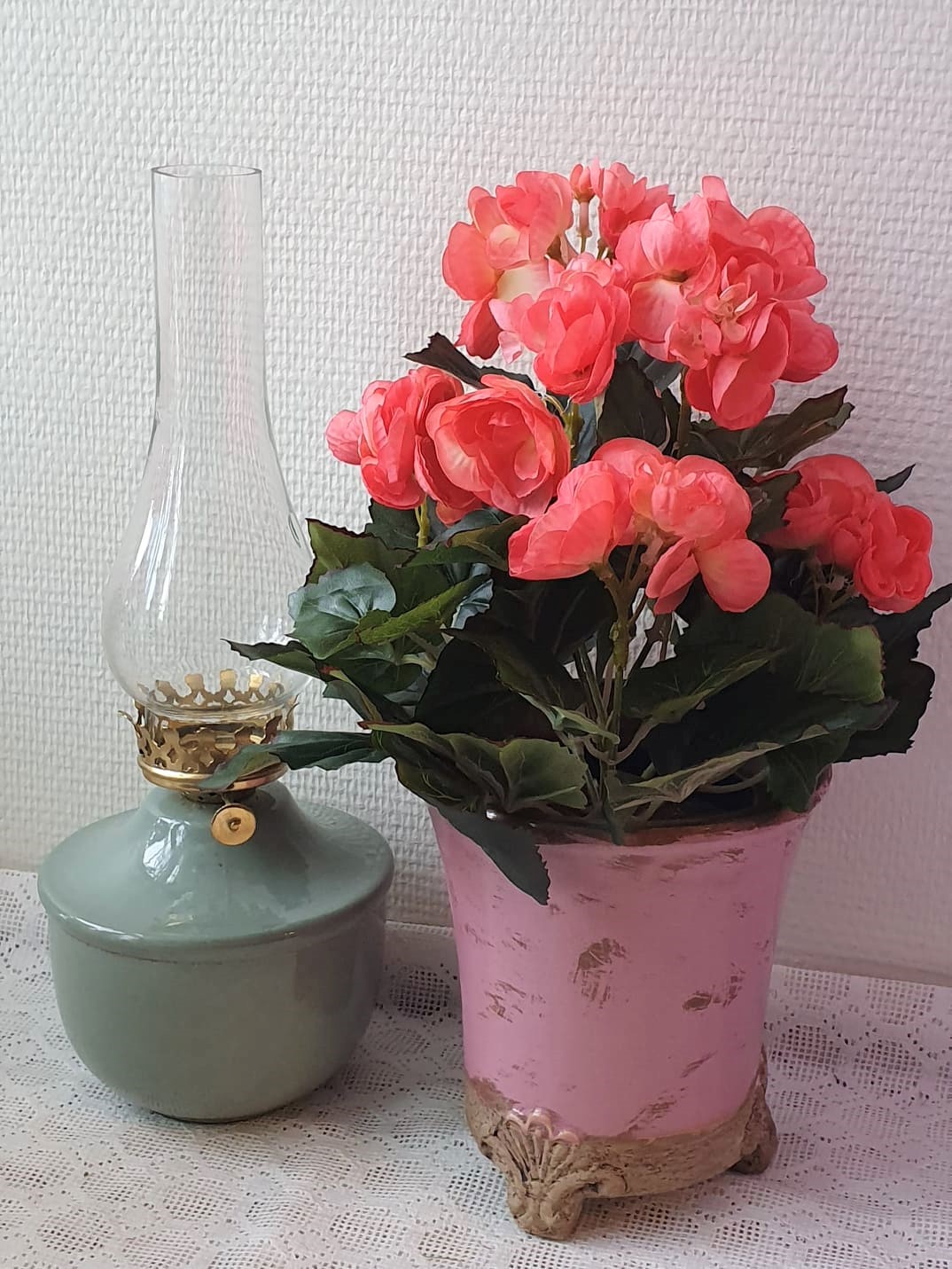 Begonia Orange - Konstväxt - 28 cm
