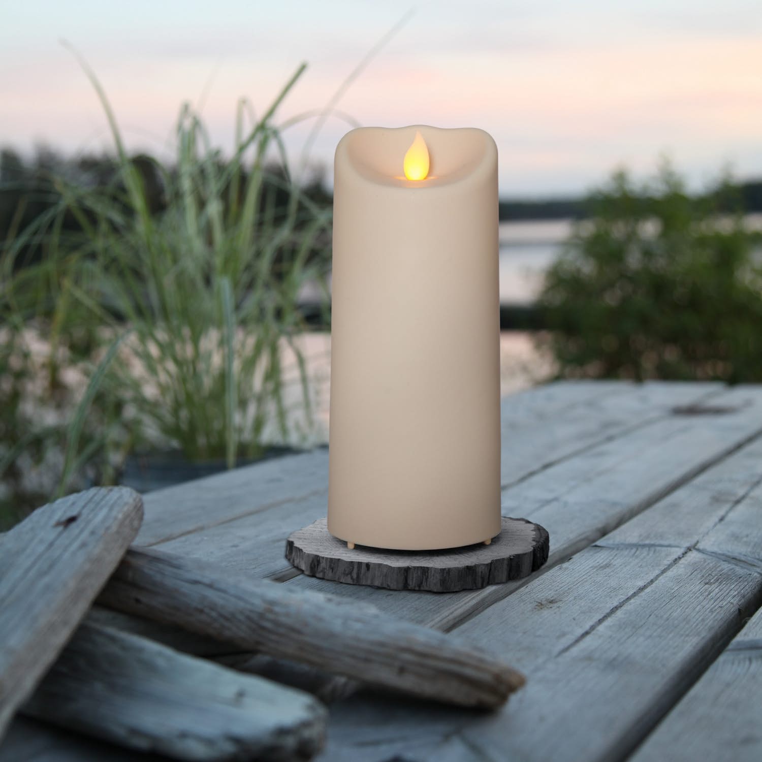 Blockljus LED Utomhus M-Twinkle  Beige