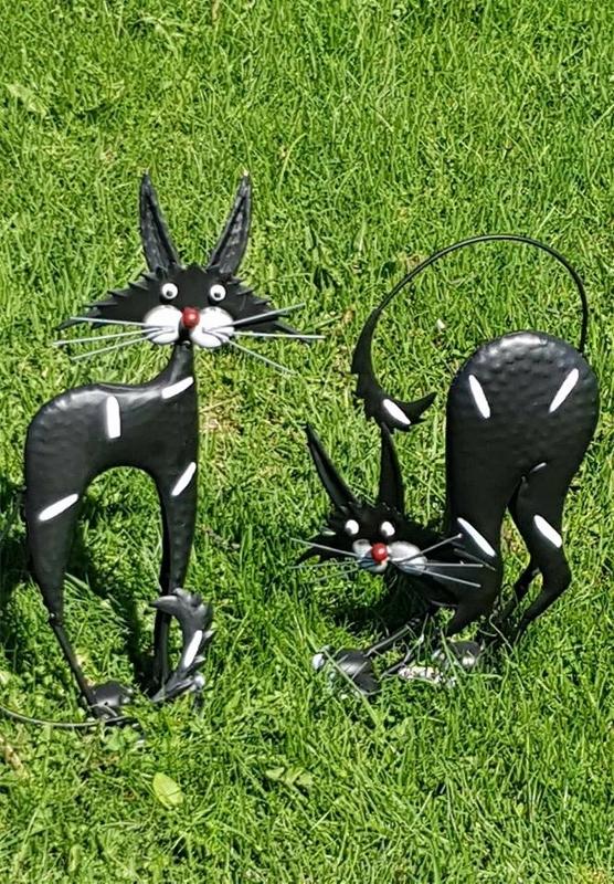 Product Image for Charmig Katt i Plåt (Höger katt) svart handmålad