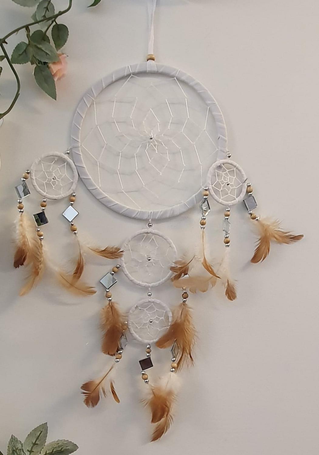 Drömfångare Med Spegelglas - Vit