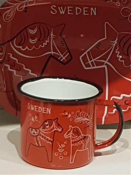 Emaljmugg Dalahäst
