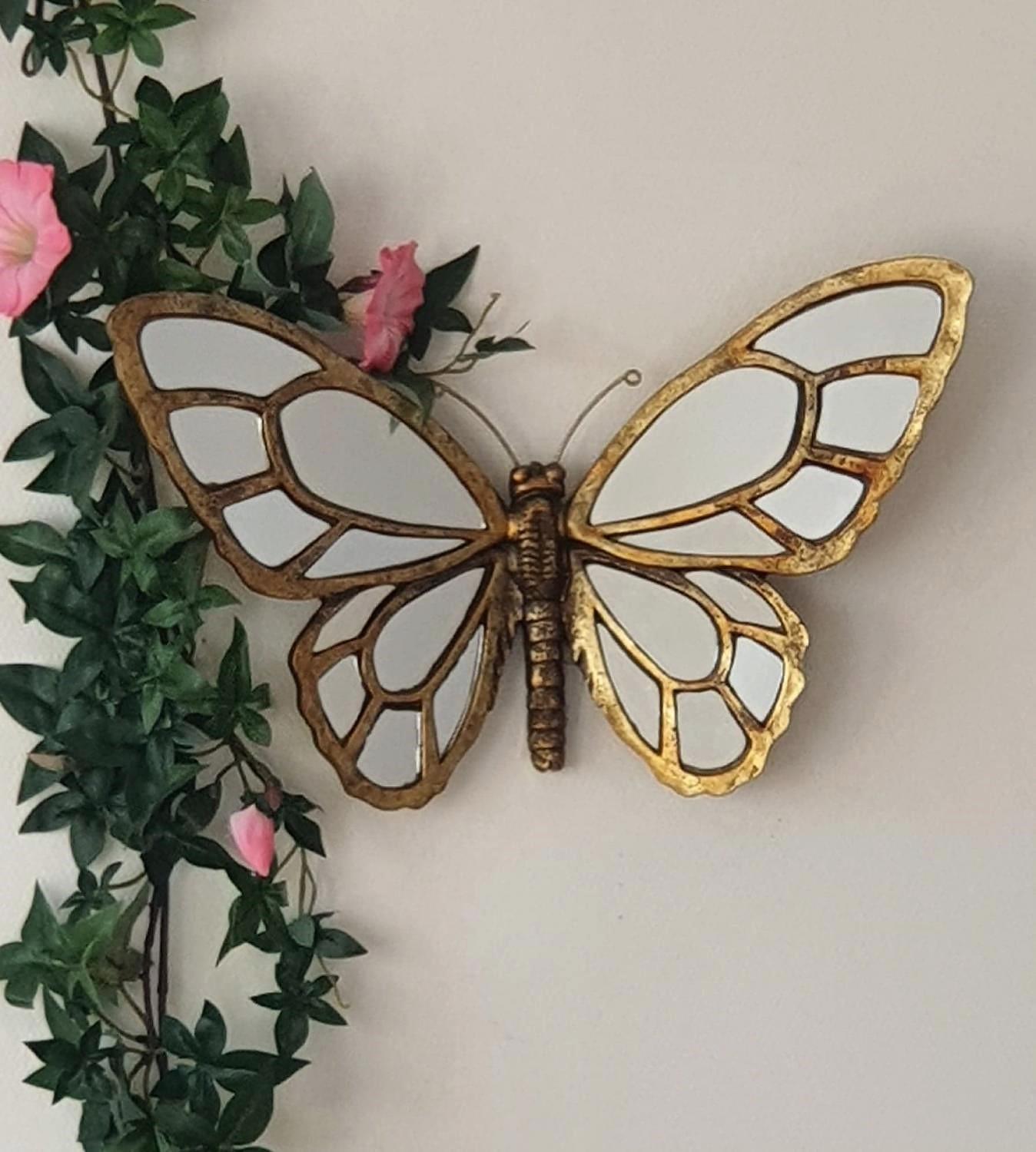 Fjäril Spegel Guld