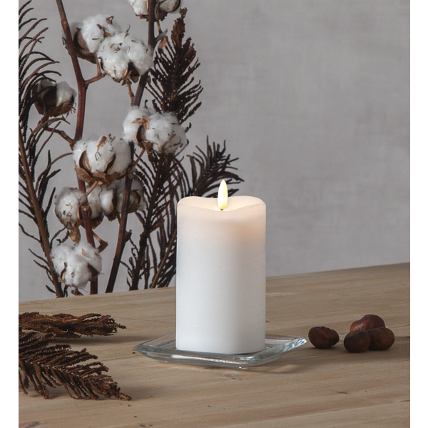 LED-Blockljus 14cm Vit