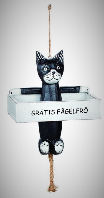 Product Image for Fågelmatare Katt vita trä