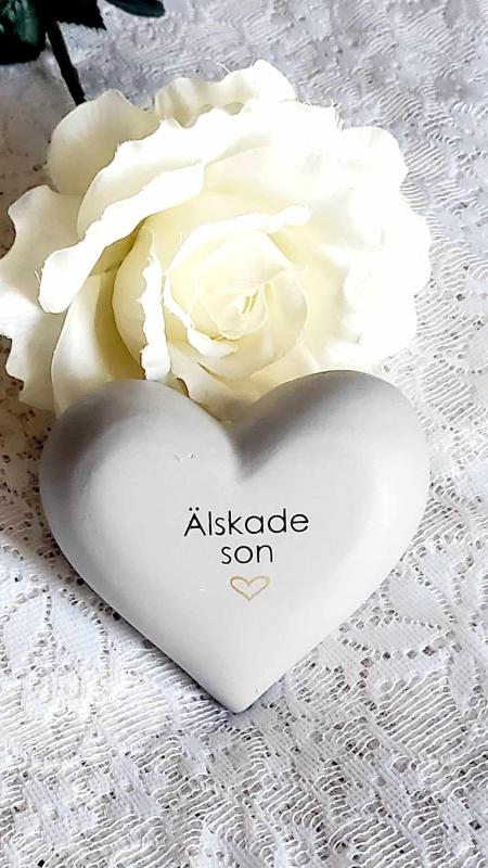 Product Image for Hjärta Med Text – Älskade Son polystone