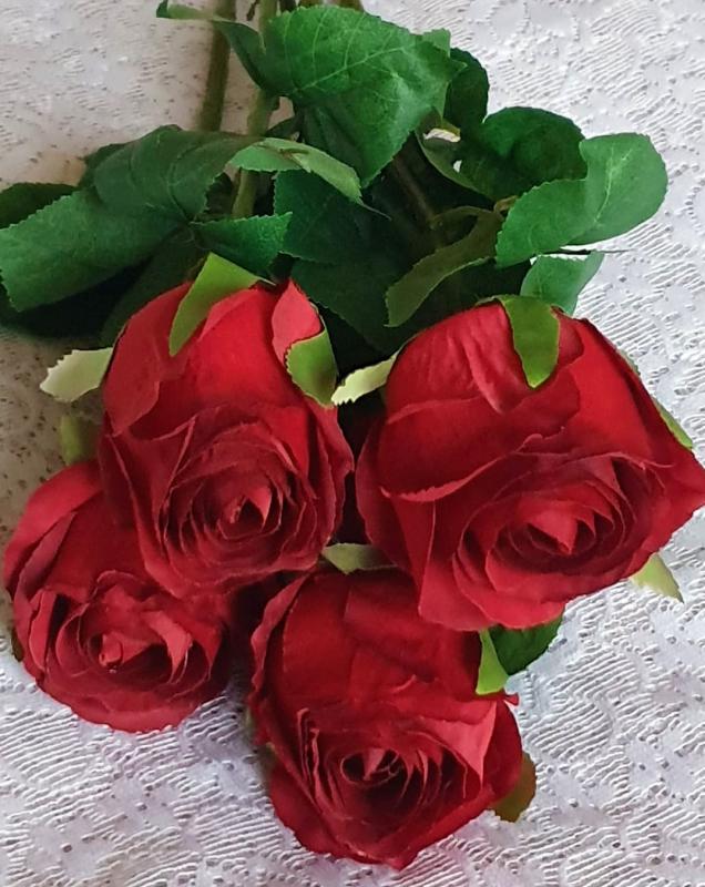 Konstgjord Ros Mörkröd 50 Cm