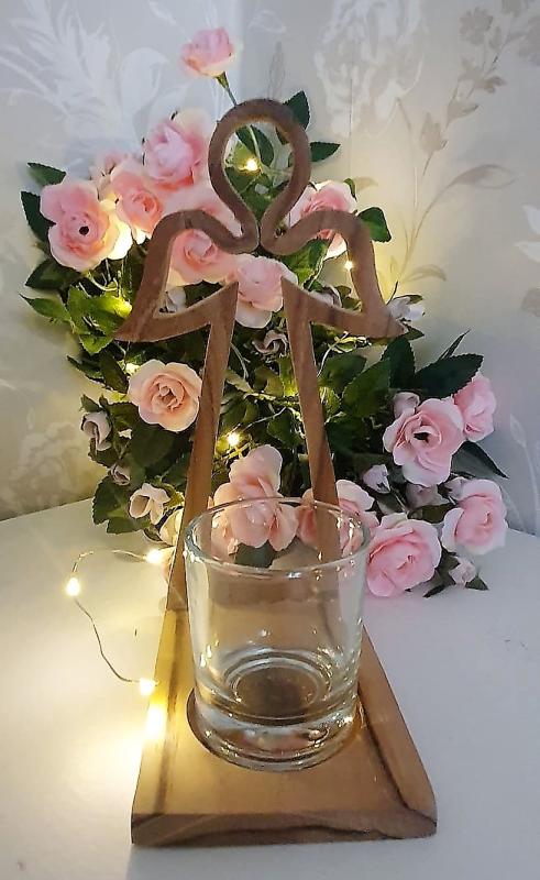 Product Image for Ljushållare Ängel - Trä glas