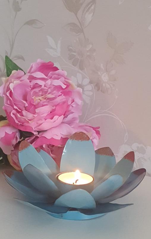 Product Image for Ljushållare Blomma Turkos
