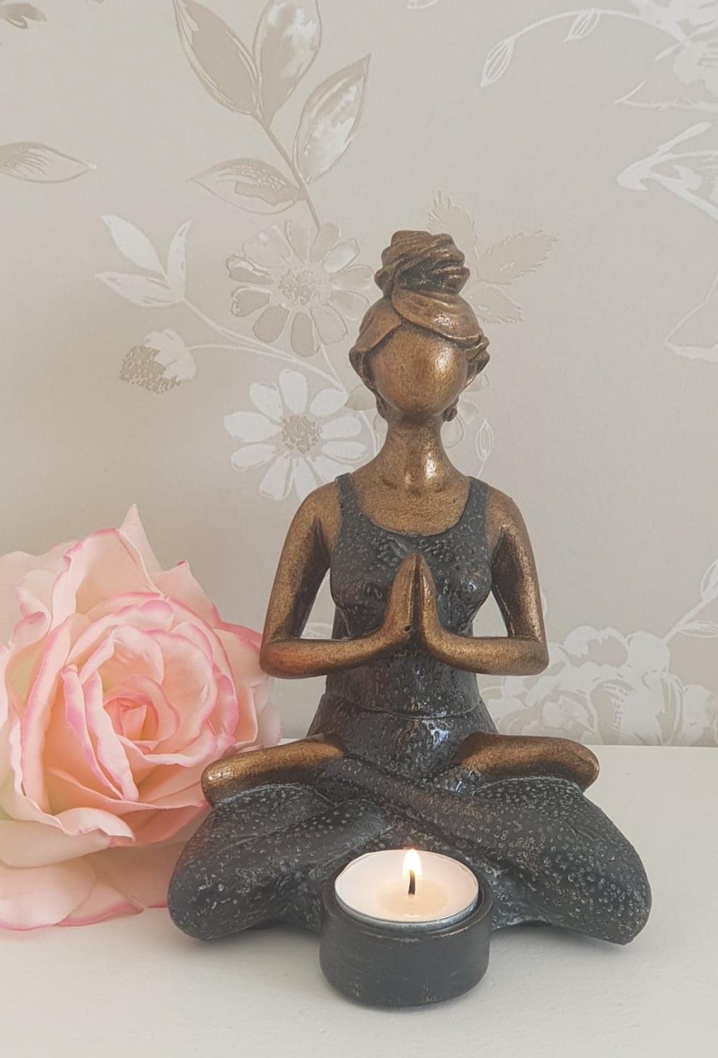 Ljushållare Yogakvinna - Svart