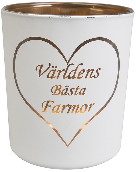 Product Image for Ljuslykta Världens Bästa Farmor vit glas