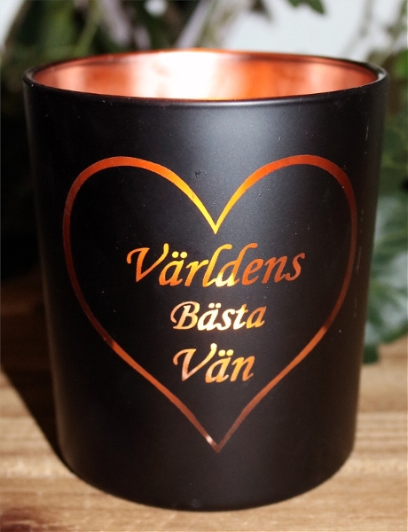 Product Image for Ljuslykta Världens Bästa Vän svart glas