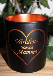 Product Image for Ljuslykta Världens Bästa Mamma svart glas
