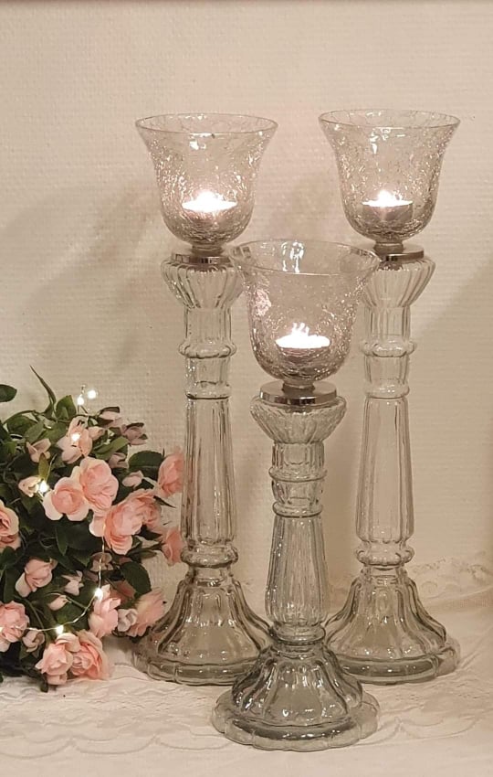 Glas Ljusstake Small 2-Set