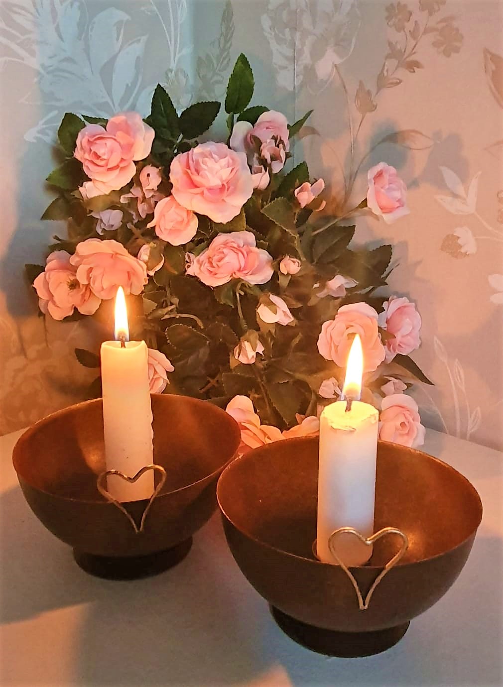 Ljusstake I Hamrad Plåt Brun 2 - Pack