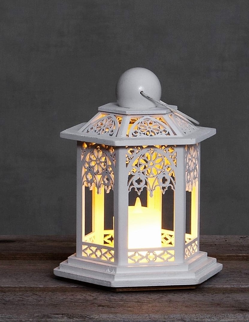 Lykta Lace Vit 20 cm