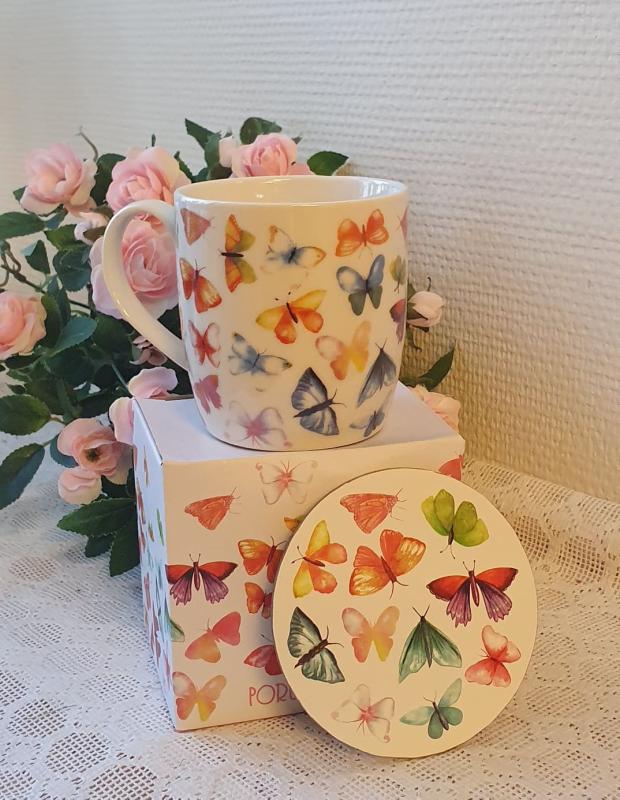Product Image for Mugg Fjäril Med Underlägg