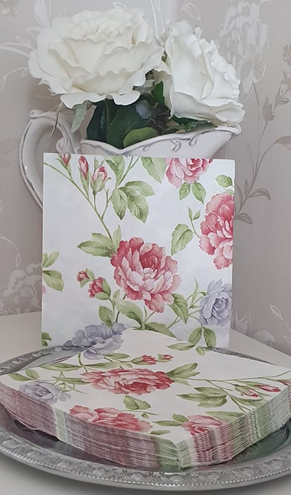 Servett Rosa Blommor