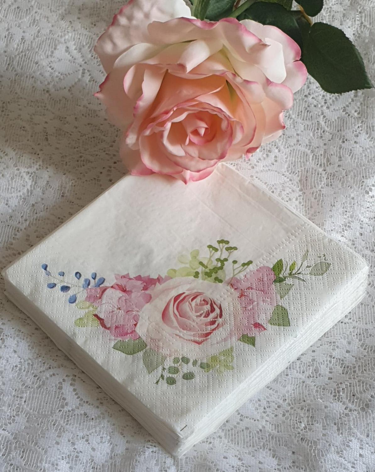 Servett Rosa Rosor
