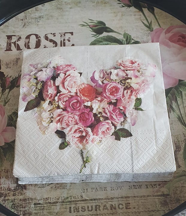 Servetter Hjärta Av Rosor