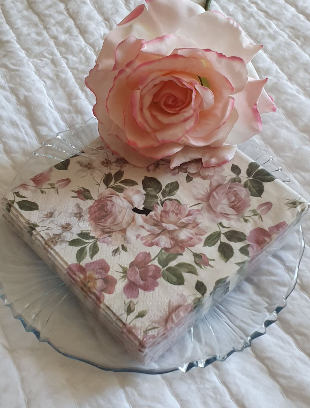 Servetter Rosa Blommor