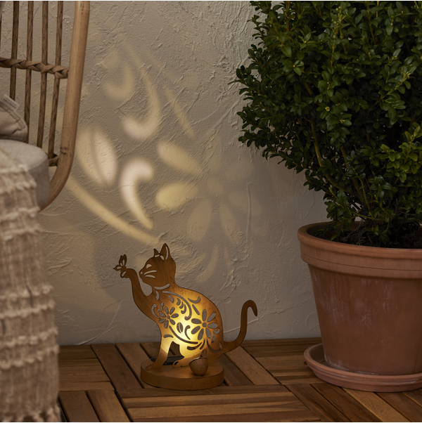 Solcellsdekoration Katt