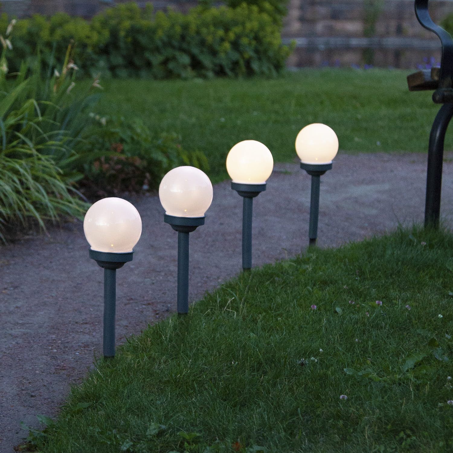 Globus Solcellspollare Vit 4-Pack